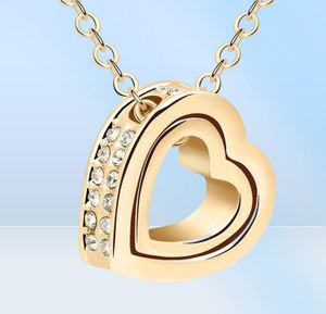 Pendant Necklaces Heart Necklace Women Silver 18K Gold Plated Designer Jewelry Crystal Pendants Jewellery Valentine039s Day A9602145