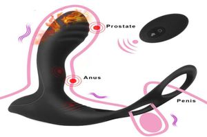 10周波数加熱前立腺マッサージ剤男性用リングセックスおもちゃ肛門バイブレーターワイヤレスリモートコントロールGSPOT刺激装置X0601018545