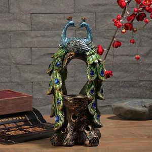 Candle Holders Classical Peacock Candlestick Decoration Office Ornaments Incense Burner European Creative Home DecorationCandle