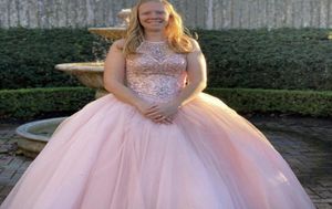 Quinceanera 드레스 댄스 파티 드레스 이브닝 마모 가득한 파란색 크리스탈 톱 깎아