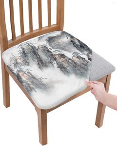 Krzesło obejmują chiński styl malarstwa krajobrazu atrament elastyczna okładka siedzenia dla slipcovers stretch ochraniaczy domowych