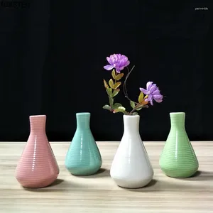 Vase Agmsye Modern Minumalist Creative Ceramic Crafts Round Corner Vase Officeリビングルームフラワーアレンジメントホームデコレーション