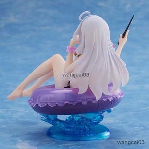 Action Toy Figures 13cm anime Elaina Figure Wandering Witch The Journey PVC Söt sittande position Swimsuit Model Swimming Ring Series Toys Presents