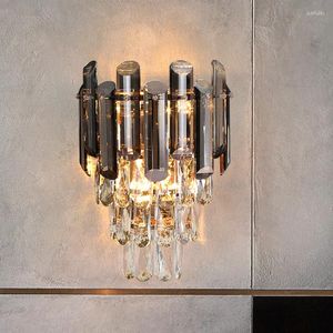 Wall Lamps Light Luxury Crystal Lamp Living Room Background Postmodern Bedroom Bedside Hallway Staircase