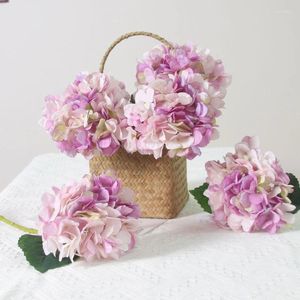 Flores decorativas 37 cm mini hidrangea flor artificial decoração única decoração de casamento de casamento de buquê de rosa parede falsa decoração de casa