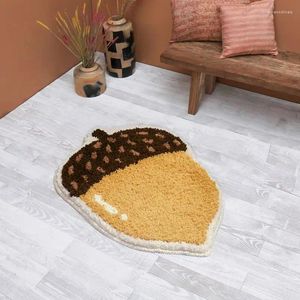 Carpets Cute Pinecone Tufting Carpet Door Mat Soft Thick Fluffy Bathroom Absorbent Rug Toilet Kitchen Entrance Floor Foot Pad