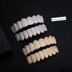 Grillz Zahngrill exklusive Anpassung Moissanitzähne aus Hop 925 Sier Decorative Braces Real Diamond Bling Tooth für Männer OTQR9