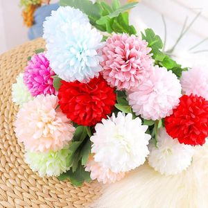 Decorative Flowers 2 Forks Artificial Dandelion Branch Silk Hyacinth Flower Fake Plants Plastic For Home Party Wedding Decorations