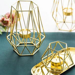 Titulares de vela 3D Candlestick geométrico vintage Durável