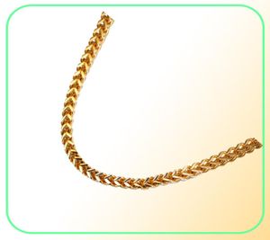 Fashion Men Catene in acciaio inossidabile Catena a doppio strato Collana a catena ad alta lucida maiale in oro 18K collane placcate in oro per Men1352614