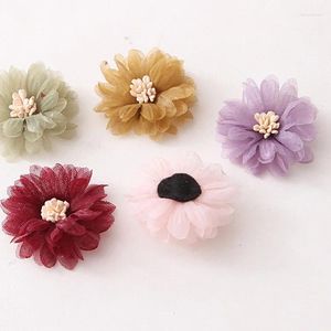 Dekoratif Çiçekler Koreli Şifon Saç Çiçeği Çocuklar İçin Kız Kızlar Dikişli Aksesuarlar El Yapımı Kumaş Kafa Bantları