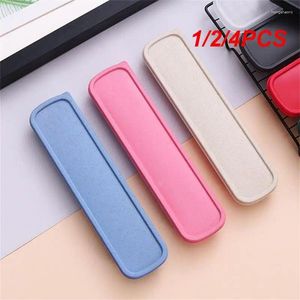 Dinnerware Sets 1/2/4PCS Wheat Straw Tableware Box Multicolor Portable Cutlery Case Spoon Fork Storage Students Household Bag