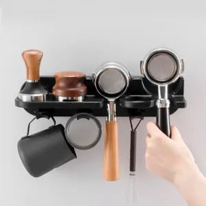 Kök Storage Coffee Machine Tool Rack utan stansning Ware Holing Handle Powder Distributör Organiserande vägg