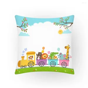 Pillow Cartoon Cover Polyster Linen Material Modern Home Decoration Nordic Velvet Capas Decorative Animal Sofá E2353