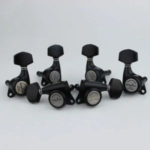 Cables Guyker Black Guitar Locking Tuners Electric Guitar Hine Heads Tuners Lock Guitar Tuning Pinns (med förpackningar)