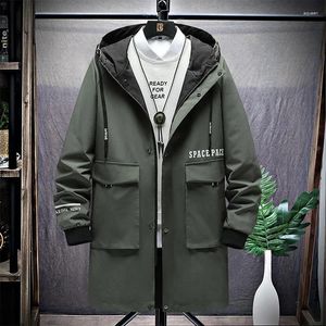 Herren Trench Coats Mode Wollmodelle, einfarbige einzelne Breausien Long Coat Jacket Casual Mantel Herbst und Winter