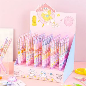 Kalemler 36pcs/Box Kawaii Mekanik Kalem Karikatür 0.5mm Otomatik Kalemler Kırtasiye Öğrenci Okul Yazma Ofisi Toptan Malzemeler