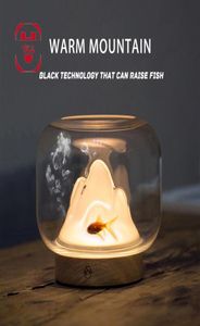 Caldo Mountain Night Light Light Desktop Lampada da tavolo Black Technology Black Fish Serbatoio Flower Decoration Gioielli unici Gift7696493