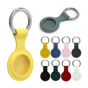 Soft Silicone Cases for Airtag Protective Cover Anti-lost Device Finder Holder with Key Ring Smart Bluetooth Wireless Tracker 0413