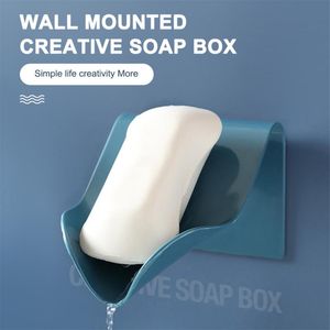 Väggmonterad tvålhållare dränera tvålbox badrum dusch svamp tvålskål rack tvålförvaring container badrumstillbehör