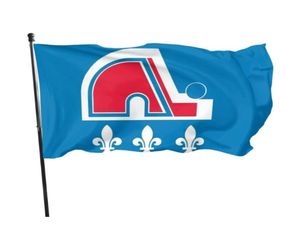 Quebec Nordiques bandeiras de time de hóquei Bandeiras ao ar livre Poliéster 100d Poliéster 150x90cm de alta qualidade cor vívida com dois orações de bronze9103429