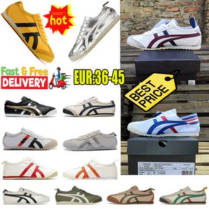 2024 Onitsukasss Tiger Mexico 66 Livsstilsneakers Kvinnliga män Designers Running Shoes Black White Blue Yellow Beige Low Fashion Trainers Gai 36-45 EUR