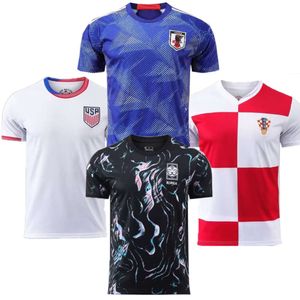 2024 Neue Nationalmannschaft Fußball Single Top Südkorea Japan USA Jersey Übergroße lockere Sportswear übergroß