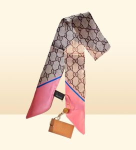 Designer Scarf Fashion Headband Luxury Brands With Box Letters G Women Silk Scraves Top Grade Skinny Scarfs Hair Bands 85x6cm fdhf8114034