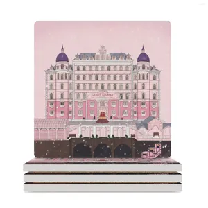 Tavolino il Grand Budapest El Ceramic Coaster (Square) Kawaii per tazze da caffè tazza di tè personalizzato