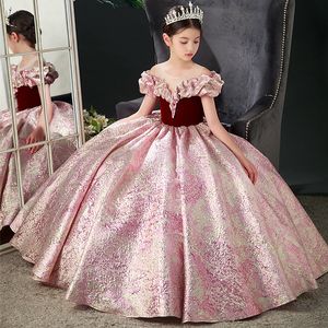 Noble Pink/Wine Jewel Girl's Pageant Dresses Girl's Girl's Birthday/Party Dresses Flower Girl Dresses Girls Overyda