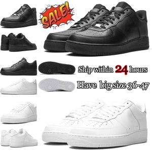 Free shipping Designer one running shoes men women 1 low 07 Triple White Black classic mens trainers outdoor sneakers platform