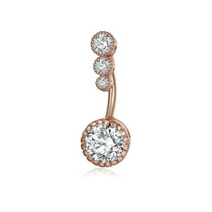 Navelklockknapp ringer Diamond Dingle Belly Bars Ring Piercing Crystal Body Jewelry Flower Form Pendant Wholesale Drop Delivery DHG9Z