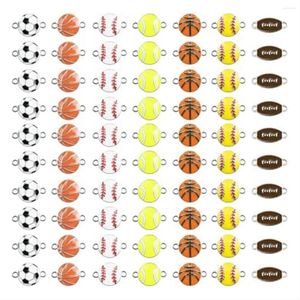 Decoração de festa 70pcs Sports Charms de esmalte de beisebol futebol de basquete para joalheria Fazendo brincos de colar de pulseiras DIY