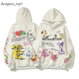 Hellstar Hoodie Mens and Womens Designer Hooded Sweatshirt Womens Hellstars Shirt American Casual Houdspeaker Pants Storlek M-2XL 9576