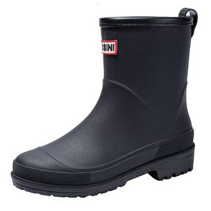 Rain Boots Women مقاوم للماء غير انزلاق منتصف الأنبوب PVC Rubber Shoes المطبخ المطبخ لأسباب أزياء Botas de Mujer Drop Deliver