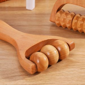 1 st träkroppskroppsmassage verktyg trä rullen mini hand pressar för hela kropp muskel smärtlindring acupoint massager