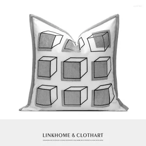 Kudde lyxiga vardagsrum dekorativa omslag för stereoskopisk fyrkantig sittande tryckta soffa kuddar täcker hem