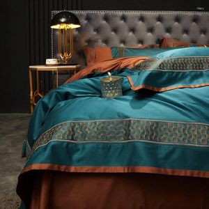 Set di biancheria da letto set di lusso in cotone egiziano in cotone lino euro copertura doppia 150 piumone trapunta
