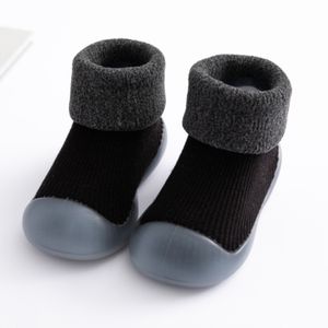 Crianças botas de neve meninos meninas meninas sólidas inverno quente malha macia sola sola de borracha meias chinelas meias crianças primeiras caminhantes Primeiros caminhantes