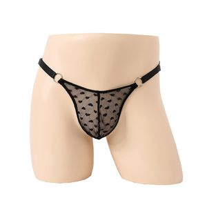 2023 Mens Leopard Thong Underwear Sexig spets Jockstrap Pouch T-back trosor Male Tight T Pants Bikini Pouch G-String Sleepwear