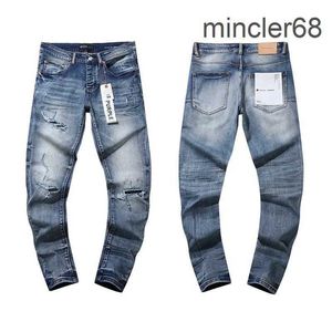 High Quality2024 Purple Brand Jeans Mode Distressed Hosen High Street Fashion Casual Stylish und Slim Hosen