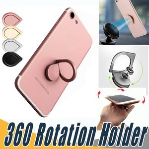 360 Rotation Metall Ring Phone Halter Neues Stil Magnetischer Mobiltelefonhalterungen für iPhone 15 14 13 12 11 Mini Pro Plus Universal All Mobiltelefonen mit Einzelhandelspaket