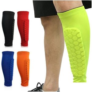 Joelheiras cotoveladas 1pcs futebol shin guards protetor futebol favo de futebol anti-crash perna as mangas de compressão de bezerro de ciclismo executando shinguard dhi5f