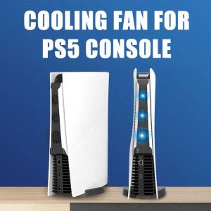 Tillbehörskonsol Vertikal Stand Game Controller Cooling Fan Mount Bracket Gamepad Controller Clip Stand för Sony Play Station PS 5