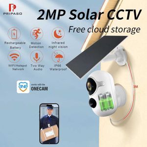 IP -камеры 2MP CCTV Camera Outdoor Перезаряжаемая аккумуляторная кулачка IP66 Водонепроницаемая поддержка Солнечная панель низкой мощности IP -беспроводная камера Дома Home Security 240413