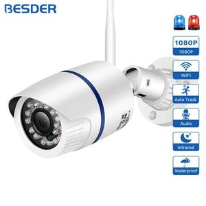 IP -Kameras BESder 1080p IP -Kamera WiFi Xmeye P2P Audio Motion Erkennen Sie Überwachungskamera mit SD -Kartenfernbedienung Bullet Outdoor ICSEE IPC 240413