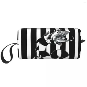 Kosmetiska väskor Beetlejuice Sandworm Makeup Bag Women Travel Organizer Tim Burton Horror Movie Storage Toalettetry Dopp Kit Case Box