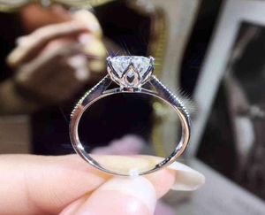 Special Design 14K White Gold Ring Romantic Crown Style Moissanite Jewelry Round Brilliant Cut Engagement Anniversary Ring3460845