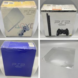 PS2の透明なボックスプロテクター10000/70006/90000/77000 PlayStation PS2ホストゲームシェルクリアディスプレイケース用の収集ボックス