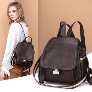 Backpack Fashion for Women Edition coreano facile da indossare borsa primavera/estate di grande capacità in pelle morbida antipasto Viaggio 2024